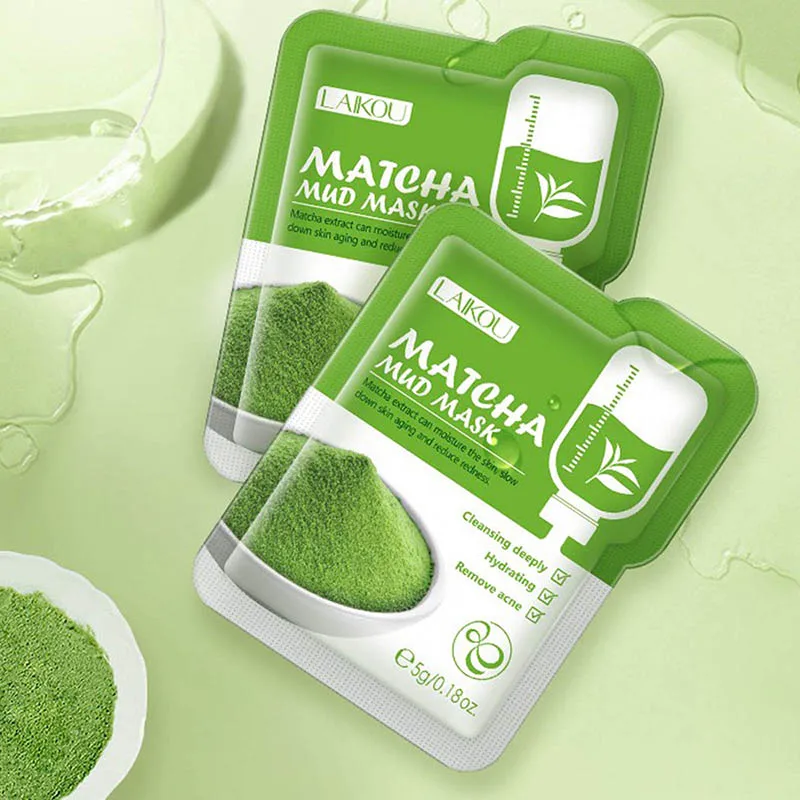 

10pcs Matcha Green Clay Mud Face Mask Anti wrinkle Night Facial Packs dark circle Moisturize Anti-Aging Mask for facecare