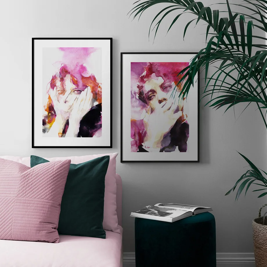 Nordic Modern Ink Art Portrait Wall Print Paper Painting Poster And Prints Pictures For Living Room Decor |
