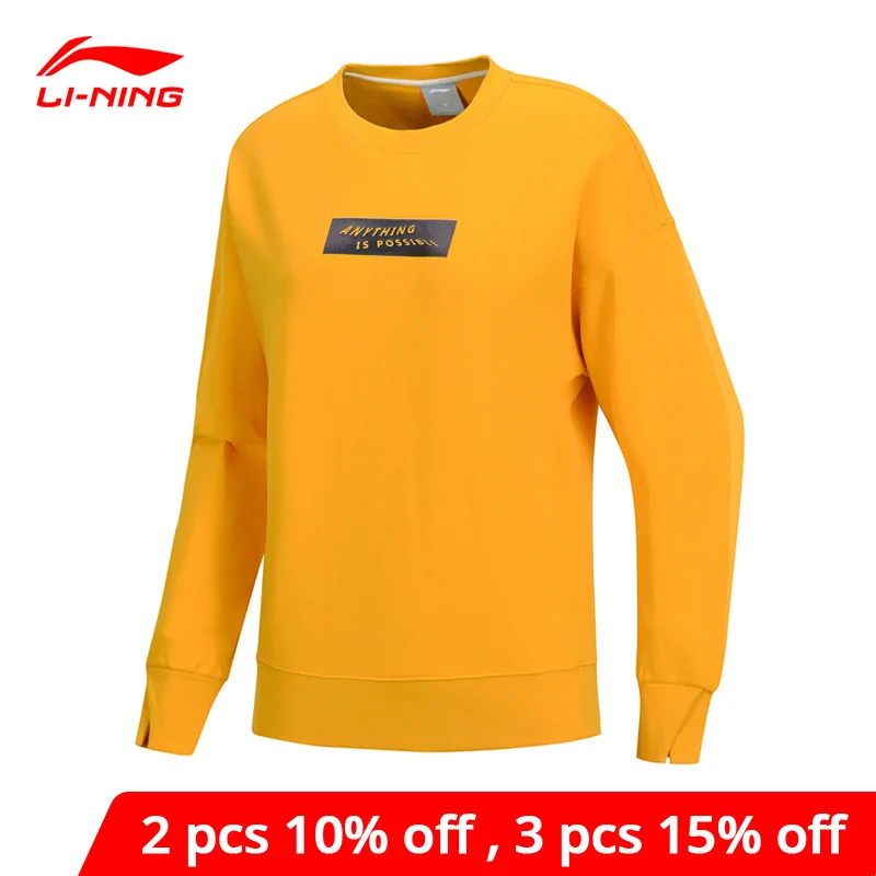 Женский свитер с подкладкой Li Ning спортивные свитера из 80% хлопка 16.5% полиэстера 3.5%