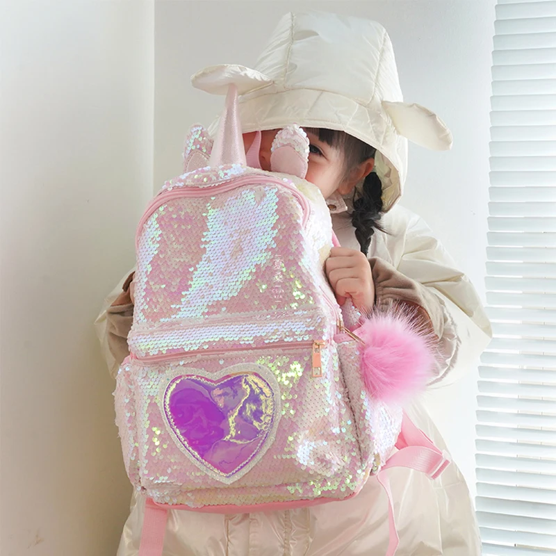 

2021 New Backpack Unicorn Girls School Backpack Children Backpack Sequins School bag for Teenage Girls Mochilas
