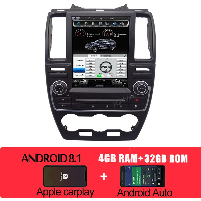 Android car radio KiriNavi 6 ядерный 10," вертикальный экран Tesla стиль Android 8,1 Автомагнитола для Land Rover freelander 2 Автомобильный Dvd НАВИГАЦИЯ 2007 - Цвет: Android car radio