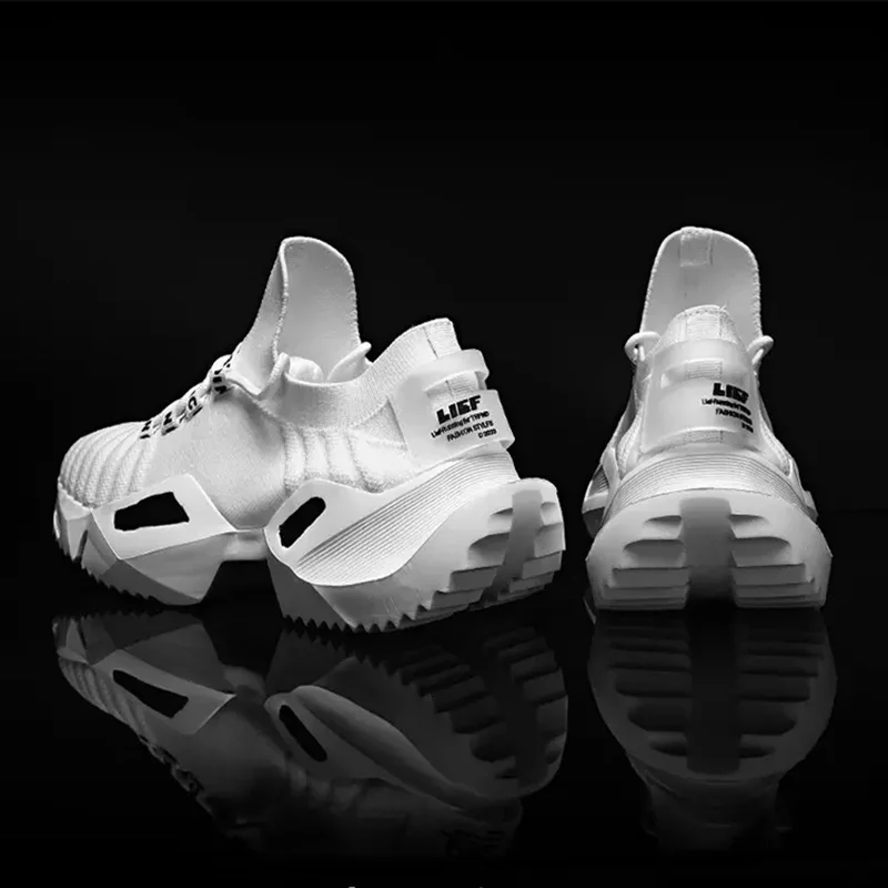 

Кроссовки мужские для тенниса, Вулканизированная резиновая подошва, сетчатые, повседневная обувь для баскетбола и бега, белые, большие разм...