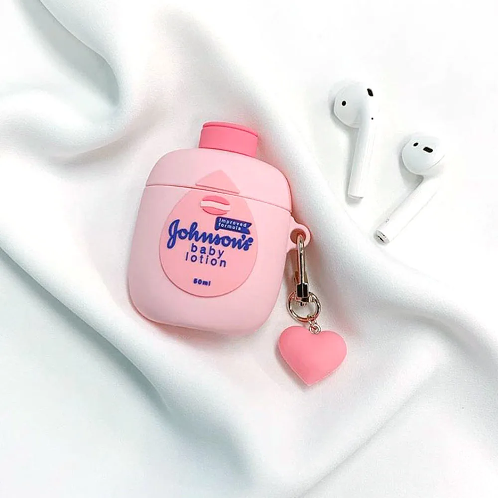 Чехол для наушников с Сердце брелок для Airpods 2 милый розовый Силиконовый беспроводной Bluetooth наушники защитный Брелок «Обложка»