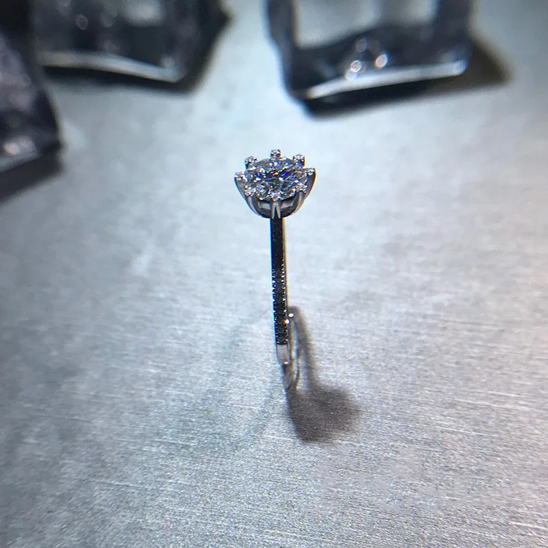18K 750Au Золотое кольцо Moissanite алмазное кольцо обручальное кольцо D Цвет VVS с национальным сертификатом 01