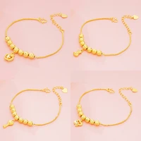 24k gold color pendant anklet bracelet on the leg 2020 fashion summer beach foot anklets for women link chain indian jewelry