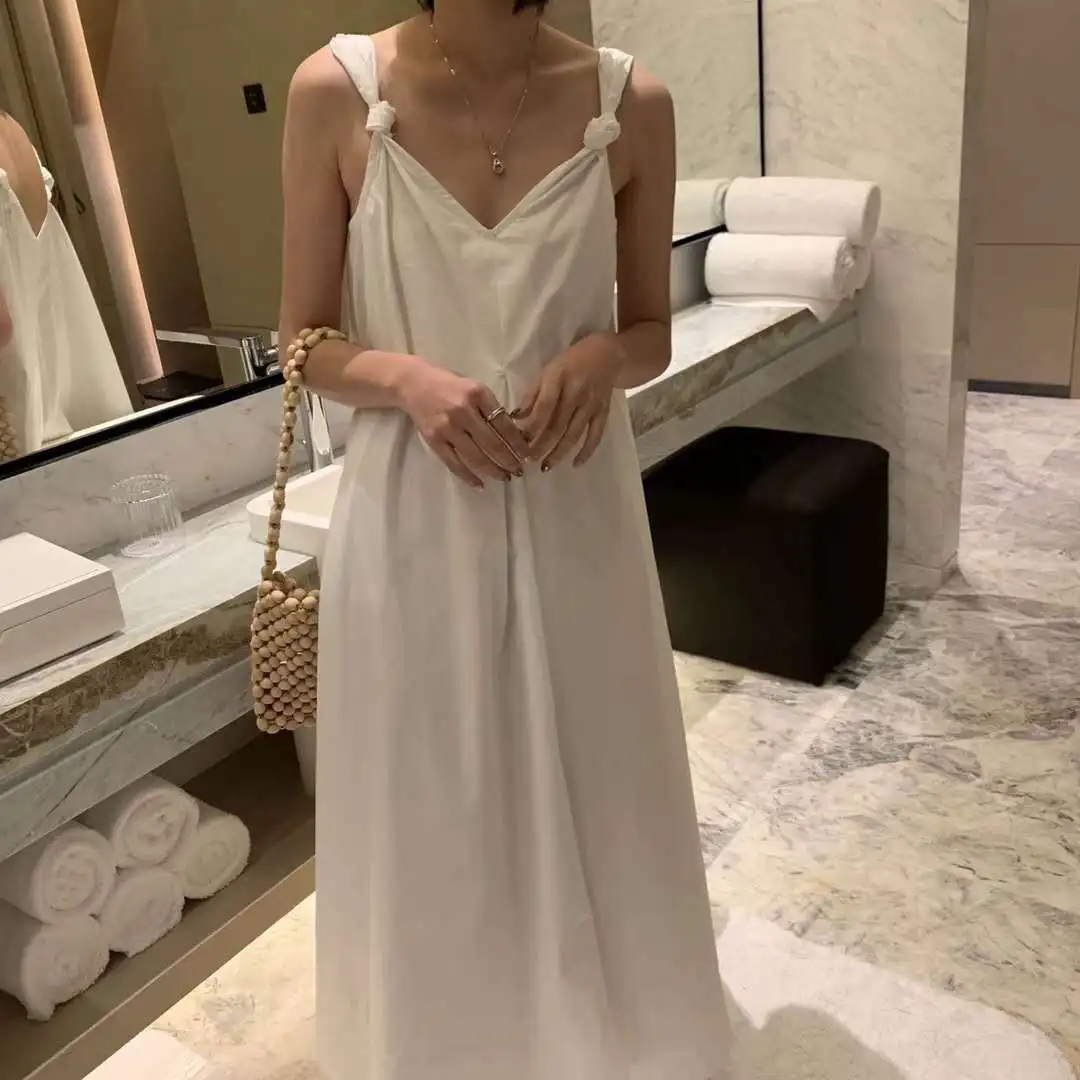 

Suspender dress women's 2021 summer new Korean version loose fairy French niche design holiday dress