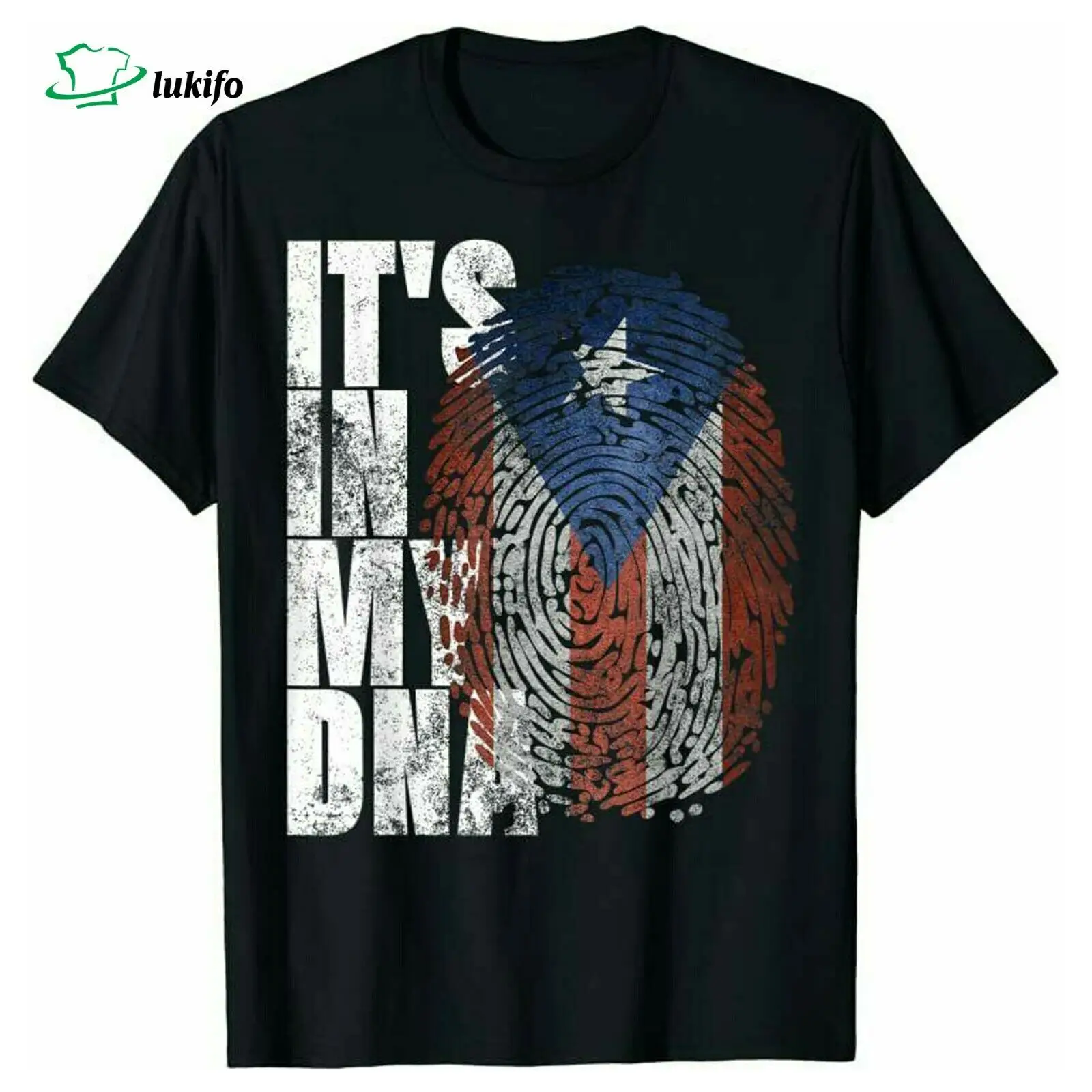 

It's In My DNA Puerto Rican Gifts Hispanic Puerto Rico Flag T-Shirt. Summer Cotton Short Sleeve O-Neck Mens T Shirt New S-3XL