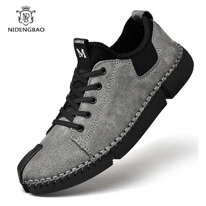 Мужская удобная повседневная обувь из натуральной кожи, 2020, модная обувь в горошек с ручной строчкой, обувь для вождения, большие размеры 38-46