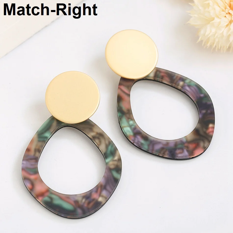 Match-Right Trendy Earrings for Women Statement/Acrylic/Geometric/Gold/Drop Earring Jewelry oorbellen brincos SP599 | Украшения и