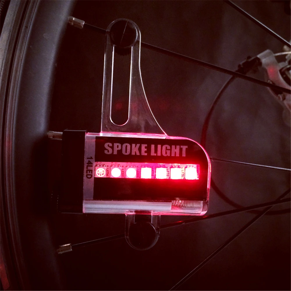 

Colorful 14 LED Bike Light Wheels Warning Light Bicycle 30 Changes Signal Tire Spoke Lights Flash Waterproof Cycling Accessories