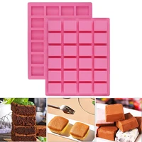 12 24 cavity rectangle square silicone brownie pan with divider non stick baking mold for keto fat bombs fudges chocolate candy