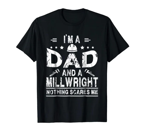 

Мужские я папа и Millwright ничего не пугает хлопковая футболка