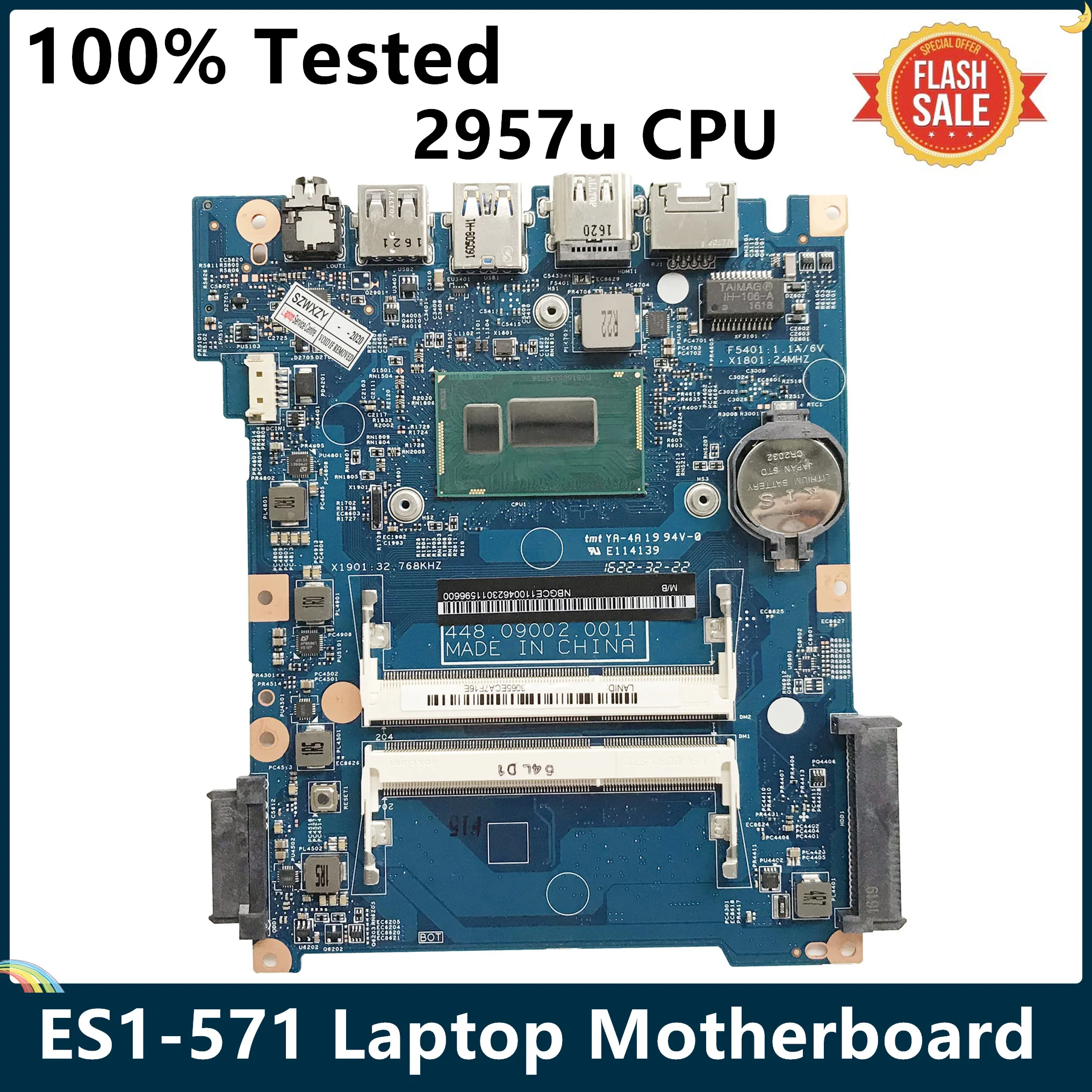 Материнская плата LSC для ноутбука ACER Aspire ES1 571 NBGCE11004 448.09002.0011 с процессором SR1E3 2957u