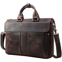 maheu leather retro fashion handbags of men male cowskin working totes 15 6 inch laptop bag business men handbag briefcase