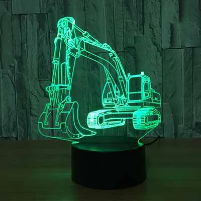 Цвет Фул модель автомобиля 3D детей видения 7 светодиодный Ночной светильник