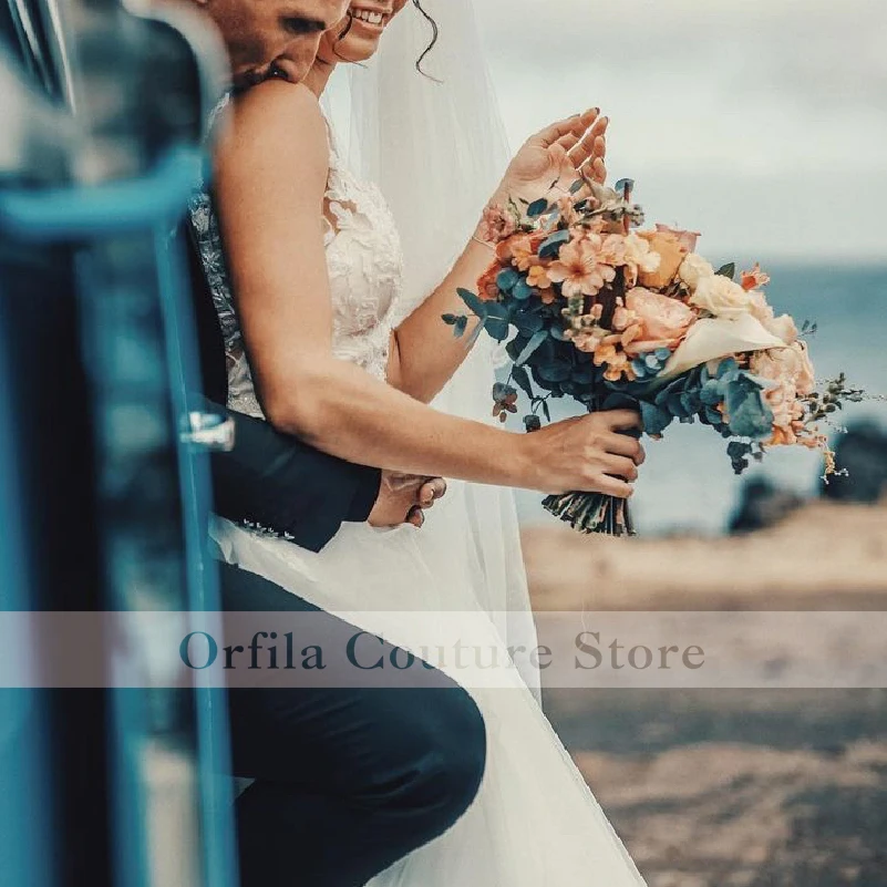 Лето 2021 богемное ТРАПЕЦИЕВИДНОЕ свадебное платье с аппликацией женские