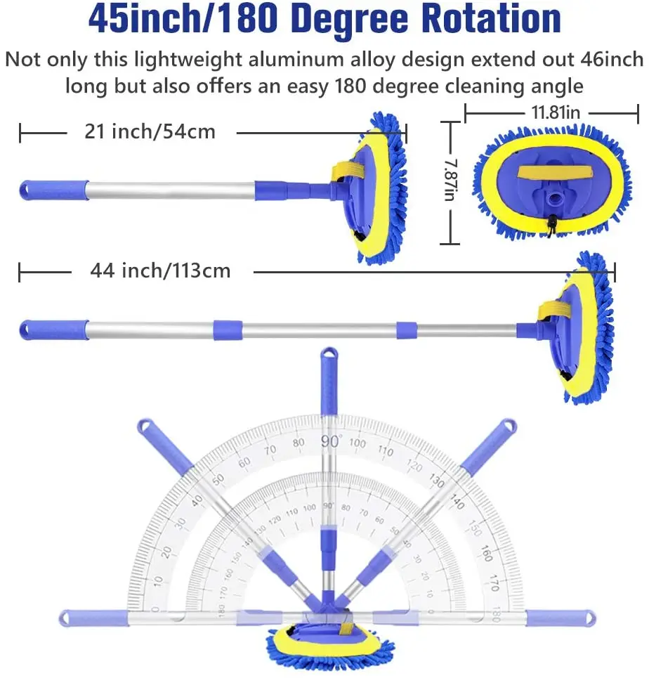 4 шт. щётка для мытья автомобиля 45 дюймов из алюминиевого сплава | Автомобили и