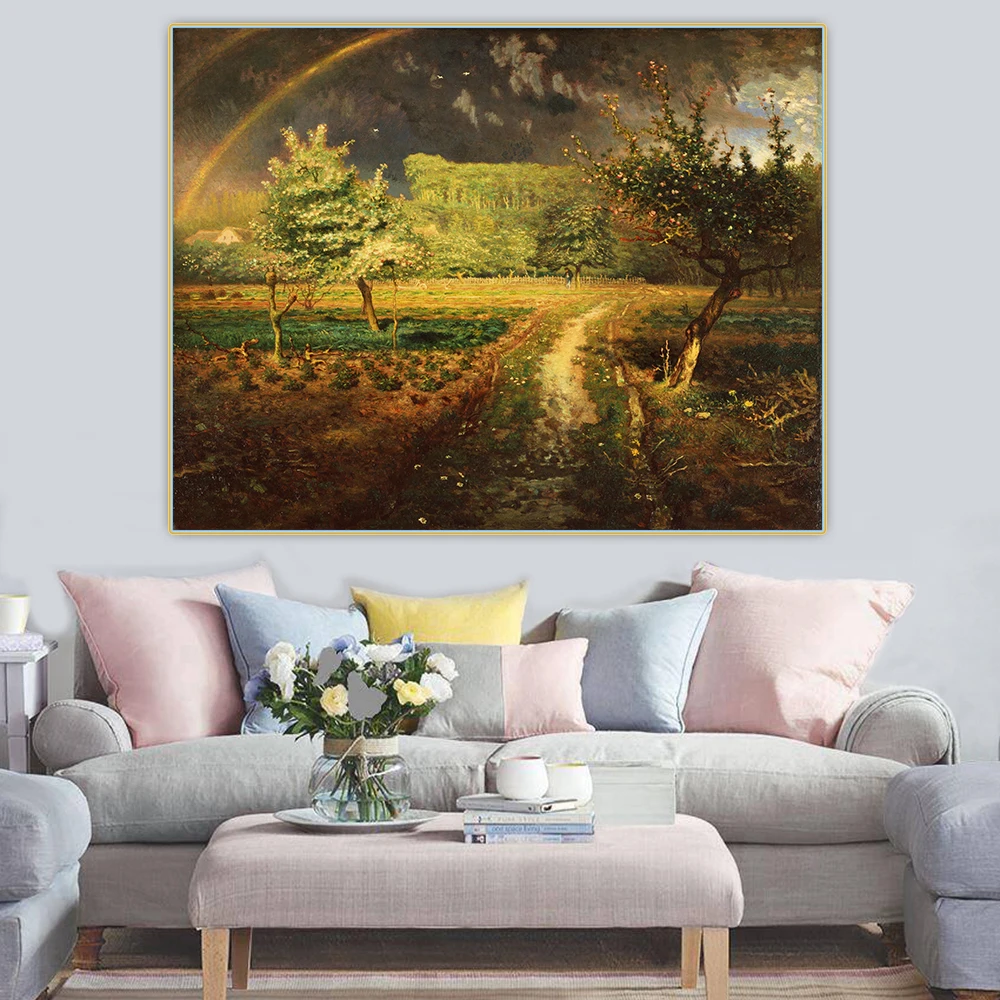 Цитон Жан Франсуа Millet Spring Весна в Barbizon Canvas холст искусство живопись маслом