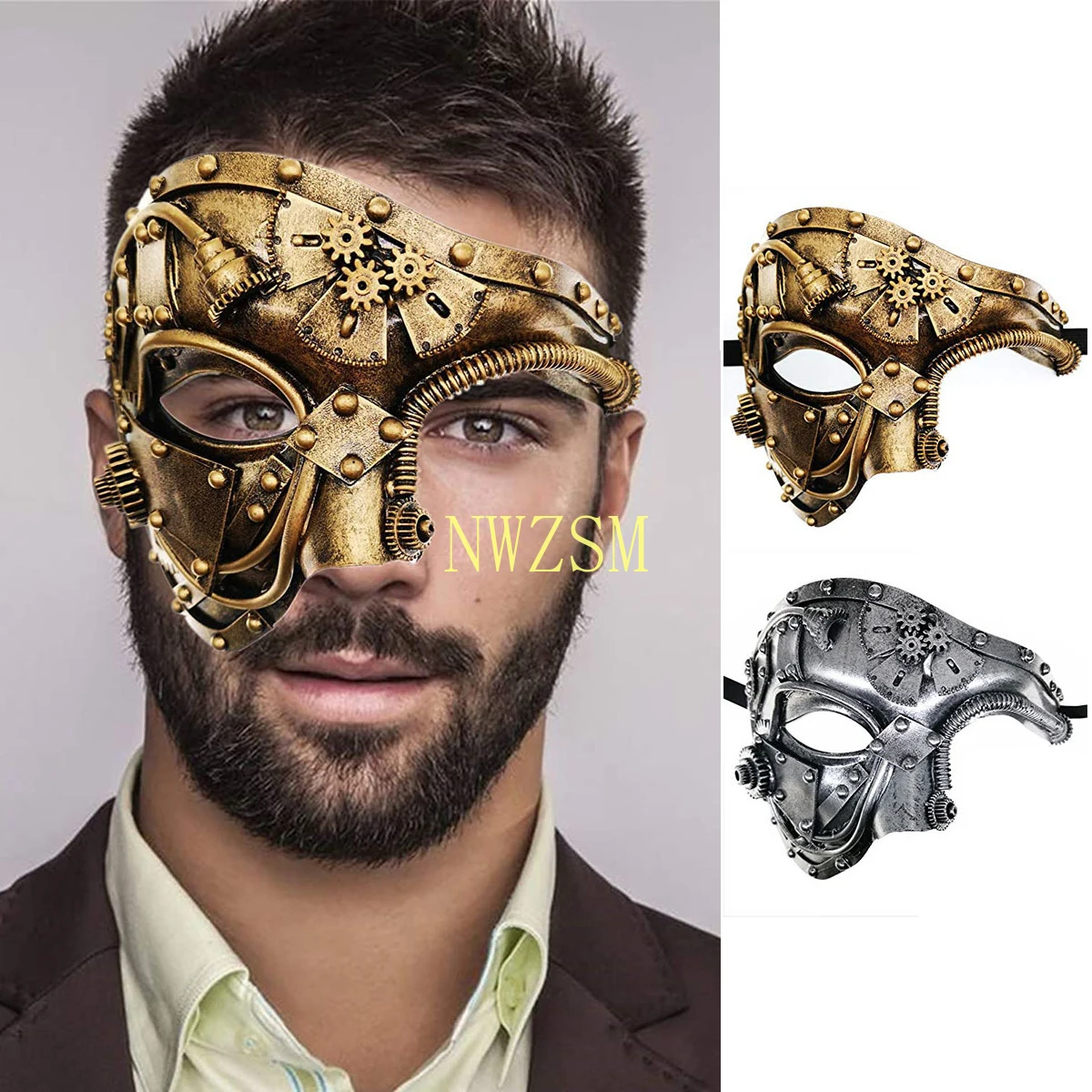 

Venetian Mask Helmet Mechanical Men for Masquerade Steampunk Phantom of The Opera Halloween Cosplay Party Costume Face Masks