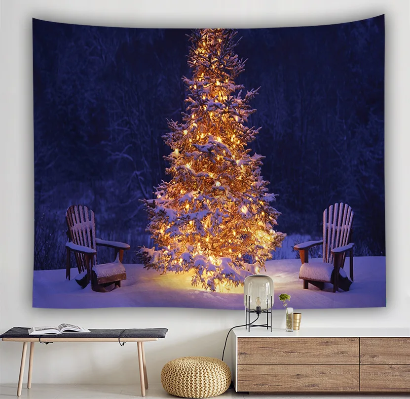 

Yaapeet Polyester Christmas Tree Printed Wall Tapestry Christmas Fashion Hanging Tapestry Colorful Pretty Protection Wall Decor