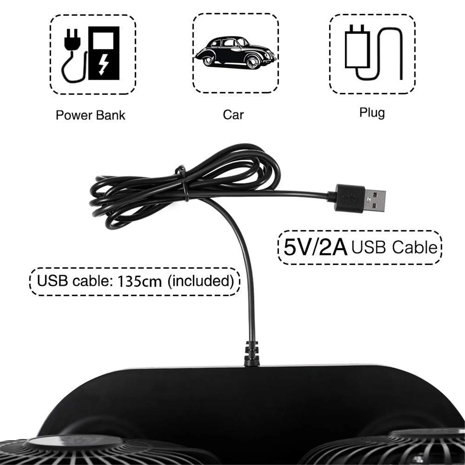 2021 Новый 360 ° Usb вентилятор кулер охлаждения мини Портативный 3 Скорость супер