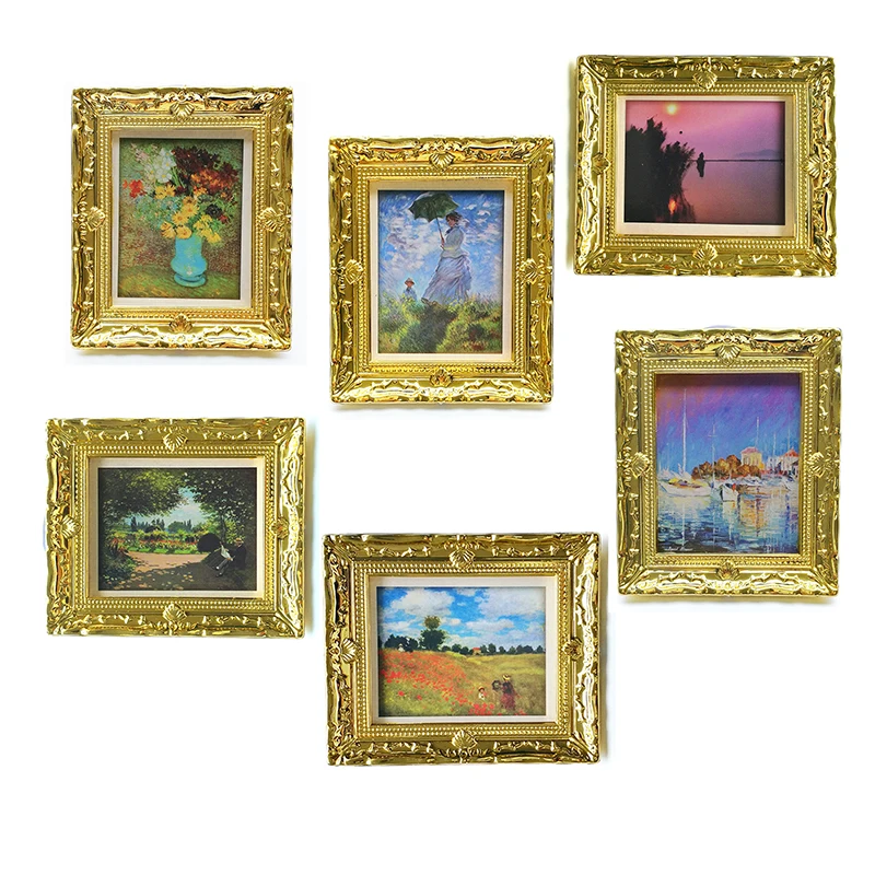 Миниатюрные настенные картины для кукольного домика картина маслом гостиной