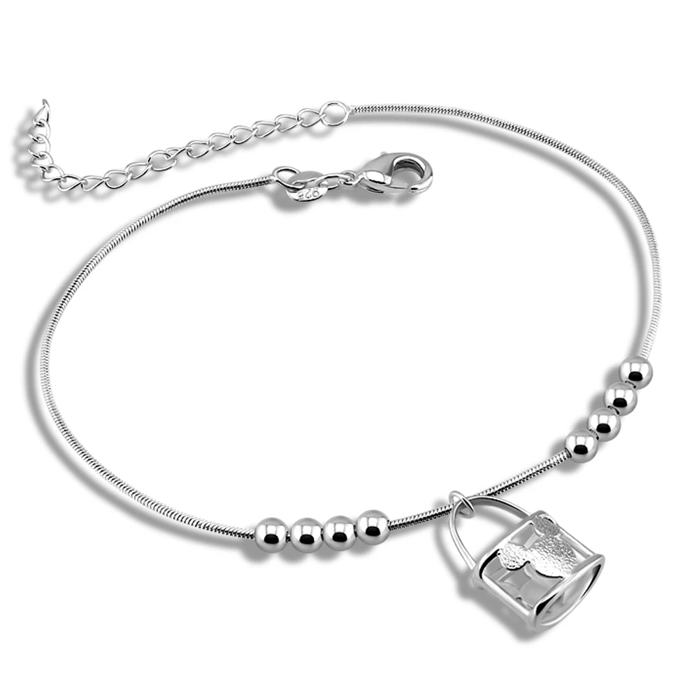 Браслеты на ногу женские из серебра 925 пробы анклеты с Микки Маусом модные