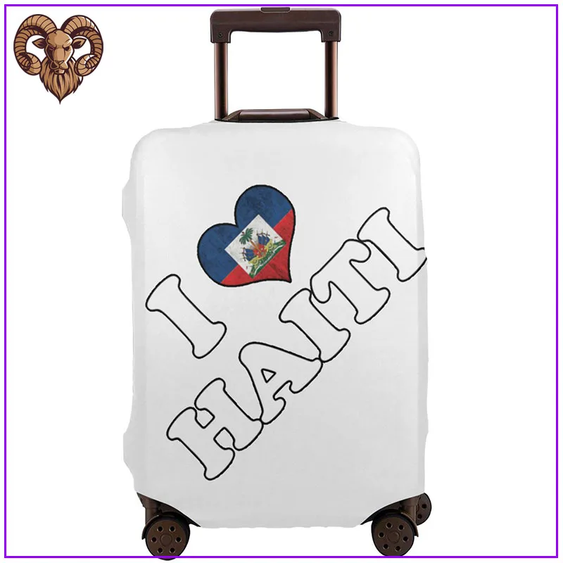 Дорожные аксессуары I Love Heart флаг Гаити защитный чехол для багажа на колесиках