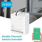 Беспроводной двухканальный модуль управления Aqara, релейный контроллер для домашнего использования Xiaomi Mijia Smar Home