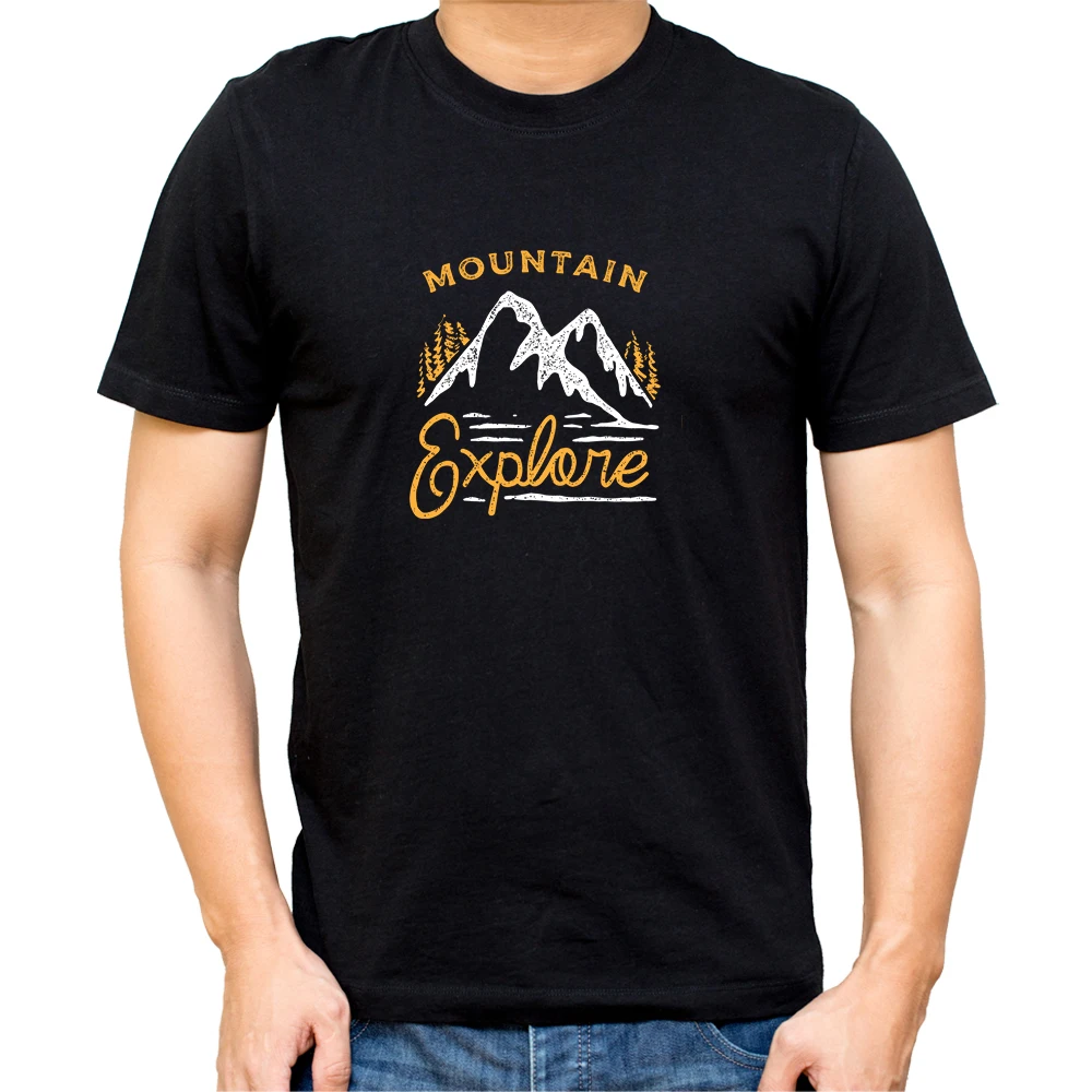 

Mountain Explore T-Shirt For Men Short Sleeve O-Neck Summer Graphic Tops Tees Camiseta Hombre Accept Customized Men's Clothing