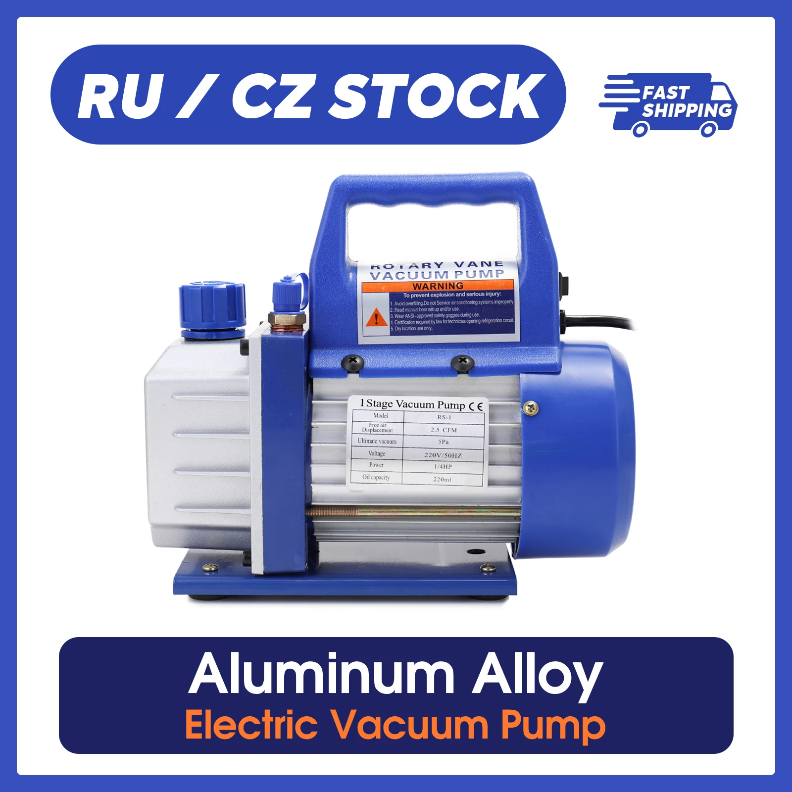 Electric Single-stage Rotary Vane Vacuum Pump Aluminum Alloy Refrigeration Maintenance Automotive Industrial Vacuum Pumps
