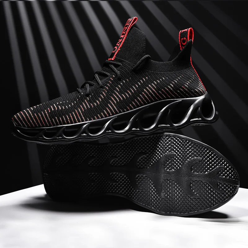 Дышащие кроссовки с клинком для мужчин амортизирующие мужские большой размер 46