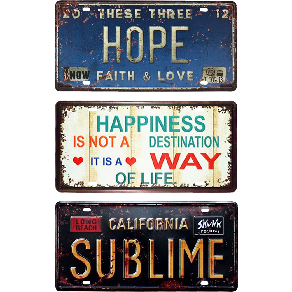 

Винтажный металлический дневной плакат с металлическими знаками, аксессуары для украшения комнаты, винтажный Настенный декор на стену, нас...