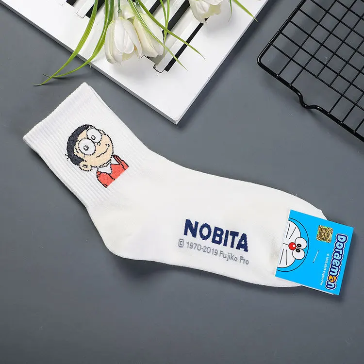2 Dorami Doraemon носки с символикой аниме Nobita Nobi Minamoto Shizuka Konta Takeshi милые забавные женские весенние удобные белые хлопковые корейский носок - Цвет: 2