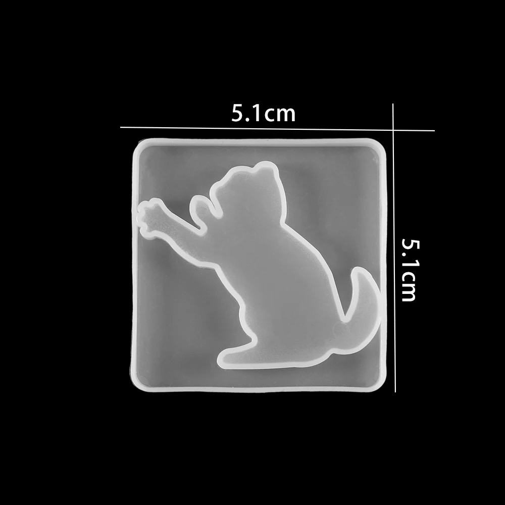 1pcs Cat Key chain Silicone Molds Epoxy Resin Craft Jewelry Making Mini Heart Moon Star Mold Resin DIY Charms Keychain Tools