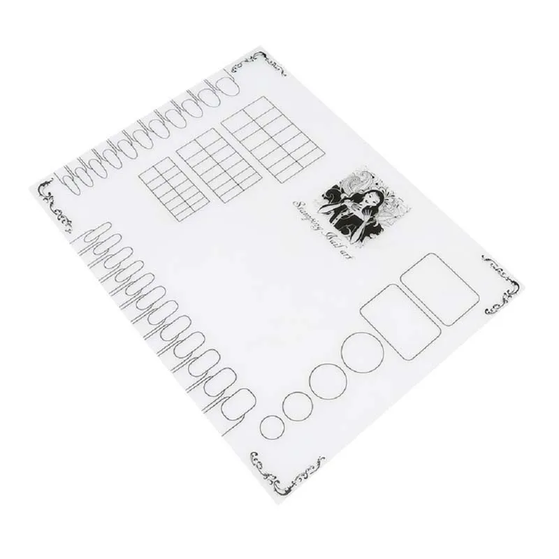 

Foldable Mini Silicone Nail Mat Stamping Pad Nail Practice Tool Portable Template Mat Foldable Nail Art Tool