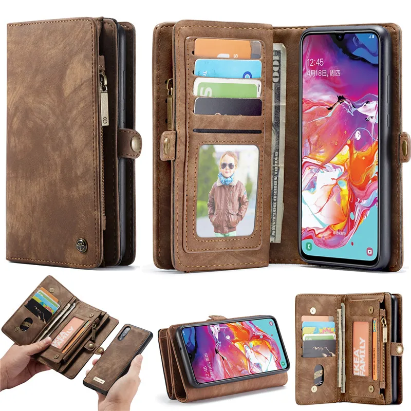 360 Роскошный кожаный чехол для samsung Galaxy A70, A30, A40, A50, чехол с откидной крышкой, кошелек на магните, деловой чехол для samsung A20, E, чехол
