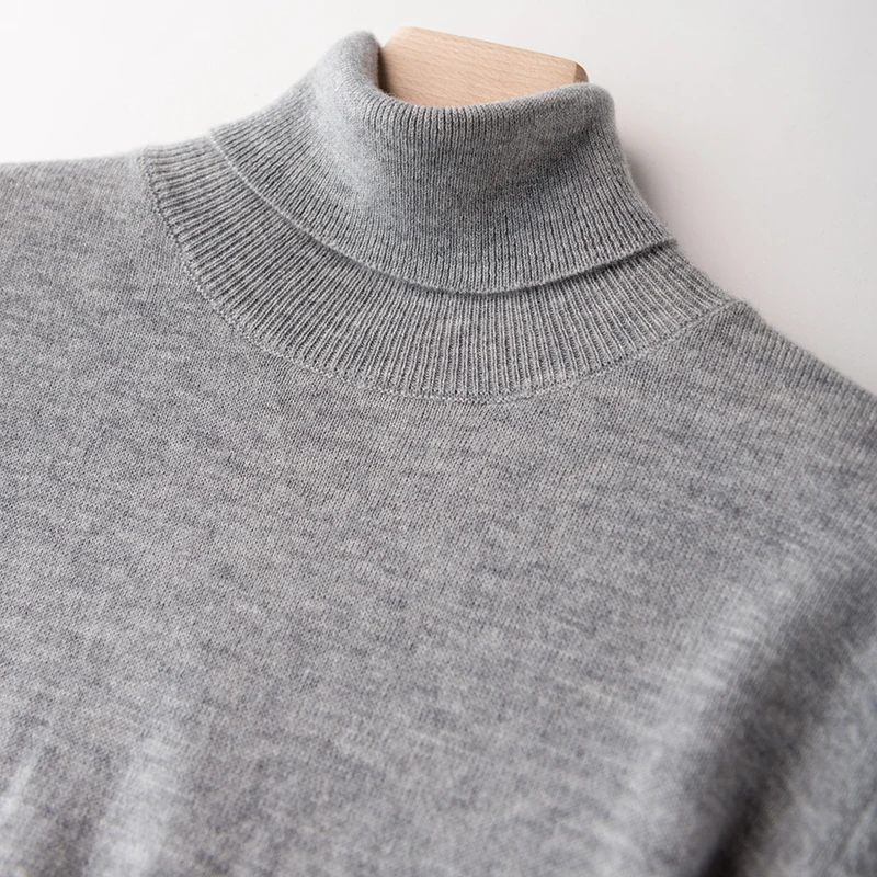 Женский свитер с высоким воротом BARESKIY тонкий кашемировый для похудения короткий