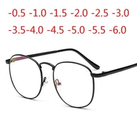 diopter sph 0 0 5 1 1 5 2 2 5 3 3 5 4 4 5 finished myopia glasses oversize metal frame prescription glasses
