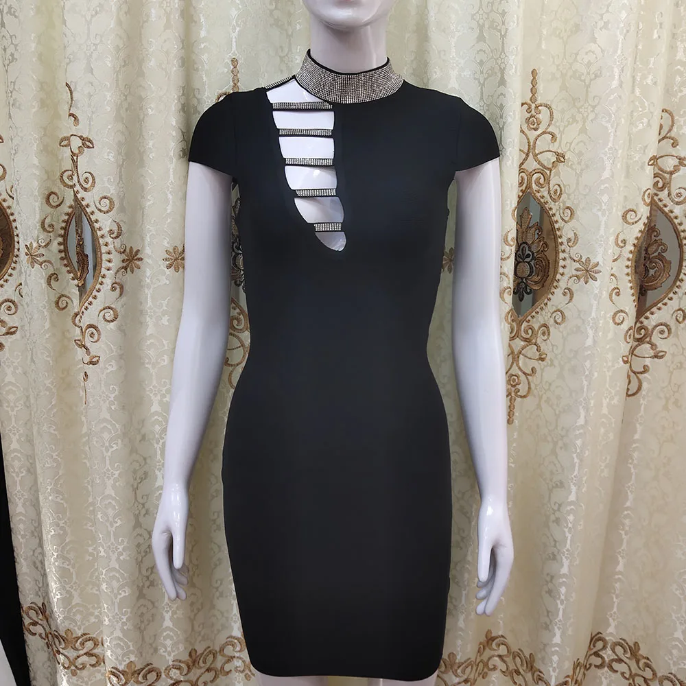 2020 Новое Женское платье высококачественное Бандажное с кристаллами и бисером