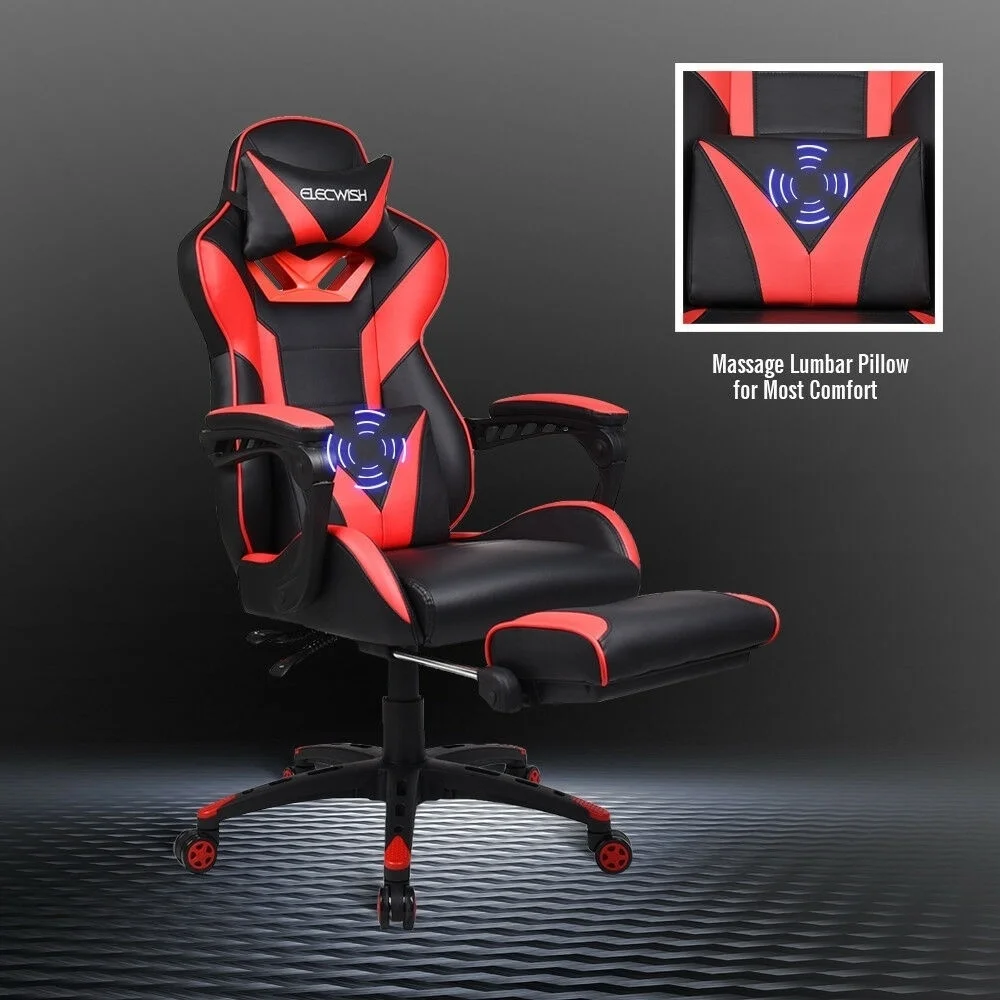 Гоночное игровое кресло для массажа эргономичное поворотное офисное с высокой