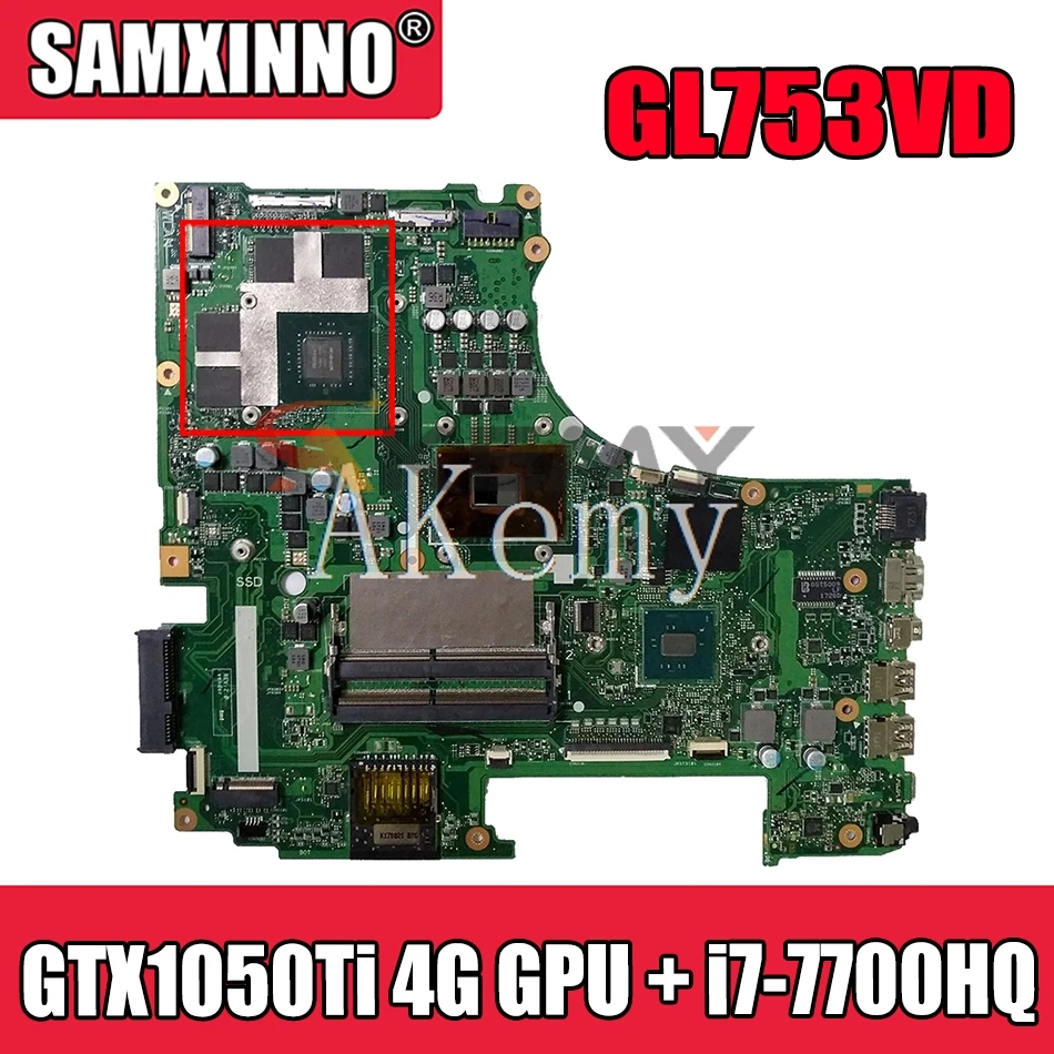 

GL753VD Motherboard Main Board REV: 2.0 w/ GTX 1050Ti 4G GPU + i7-7700HQ 2.8Ghz CPU For Asus ROG GL753V GL753VE GL753VD Laptops