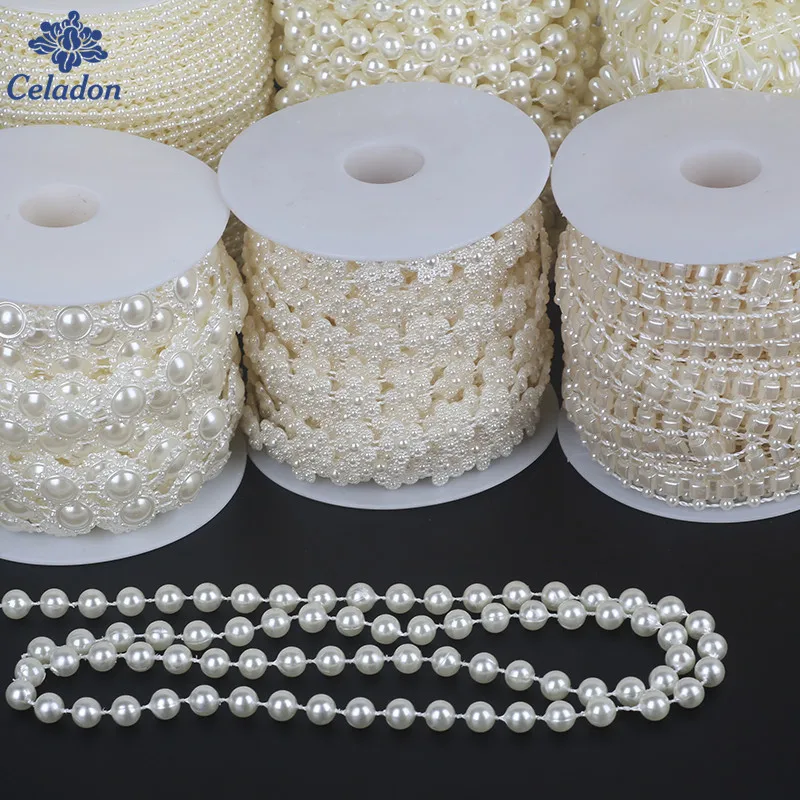 Многоразмерные бусины из АБС пластика 10 110 м/рулон имитация жемчуга отделка