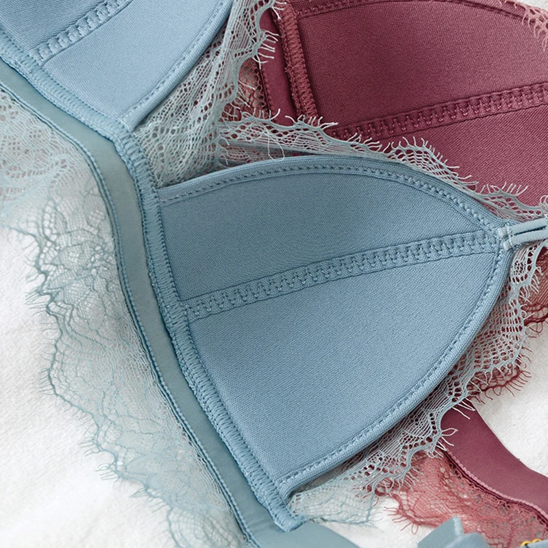 Бюстгальтер женский кружевной с треугольными чашечками тонкий бюстгальтер на