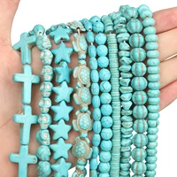 natural stone multi shapes turquoises round heart irregular loose spacer beads for jewelry making diy braccelet necklace 15inch