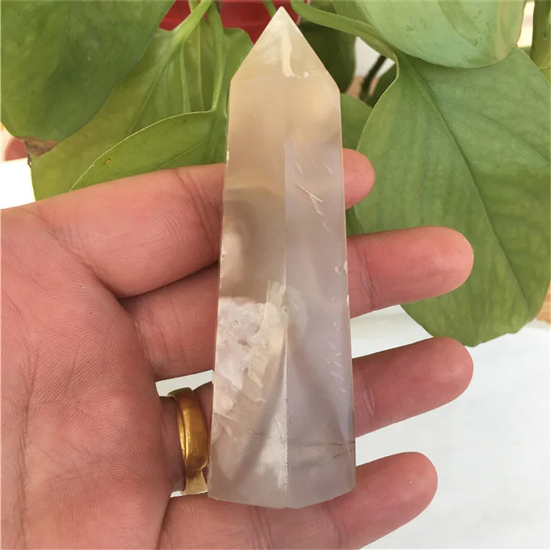 

Натуральный кристалл Шестиугольная точка Колонка Черри Агат для ремонта с украшением в виде кристаллов исцеления Волшебная палочка домашн...