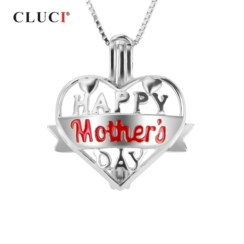 CLUCI 925 пробы серебро счастливый день матери клетка кулон ювелирные изделия