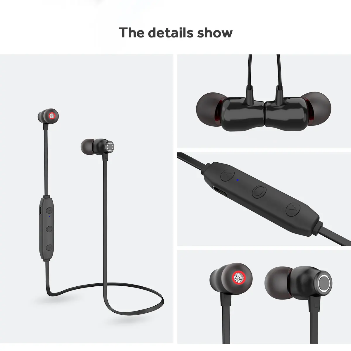 

Wired Bluetooth Earphone Wireless Headphones Neckband Headset Sport Waterproof Earbud With Microphone Music Earpiece Smartphone