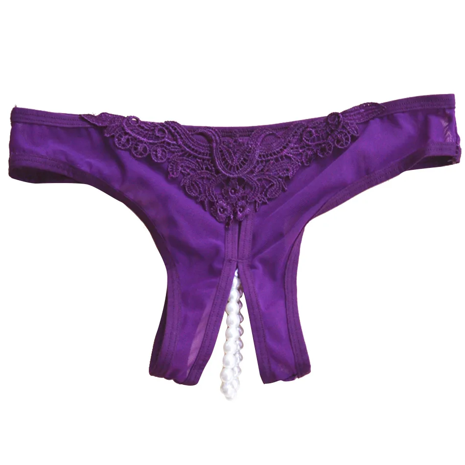 Purple MS ragdoll женские трусики с открытой промежностью сексуальные жемчужные Соблазнительные трусики-танга бабочка Эротическое белье стринги трусы с вырезами - Цвет: Purple