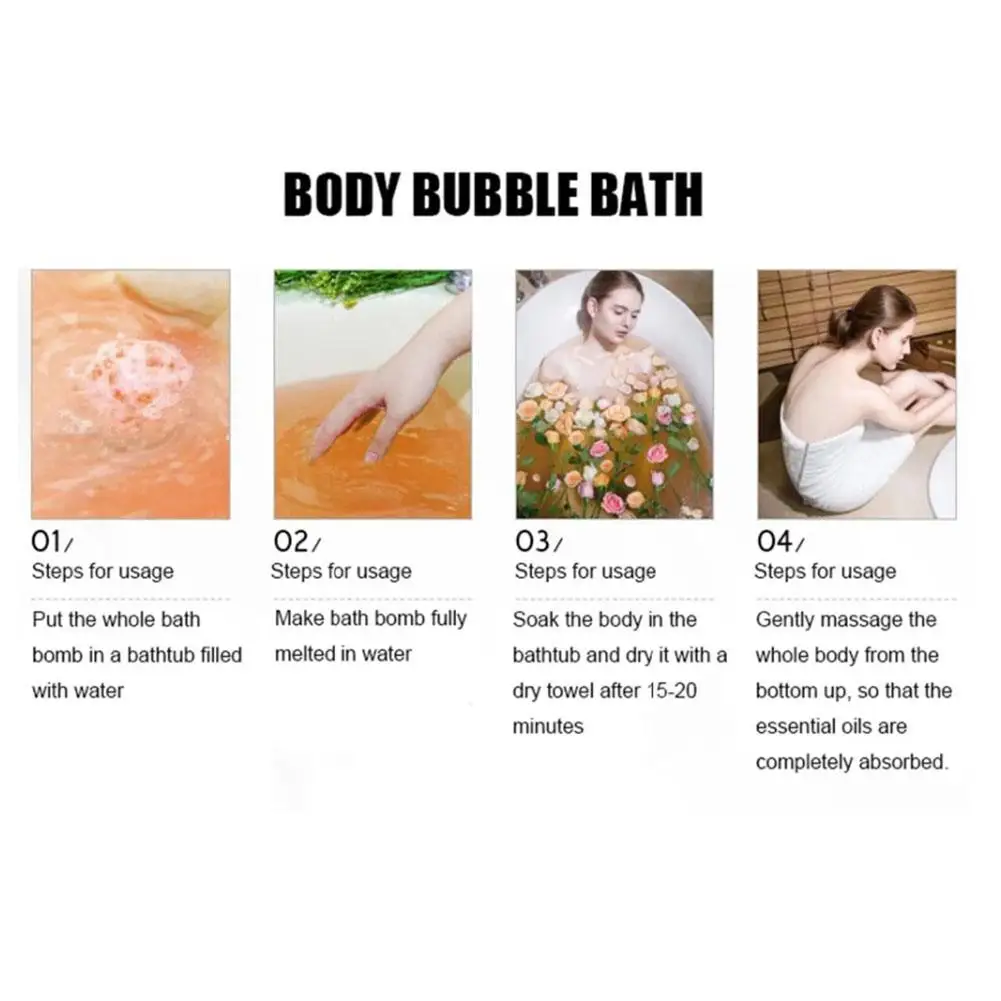 Яркие Гламурные 4 шт./компл. ванны соль тела эфирные масла мяч натуральные пузыри